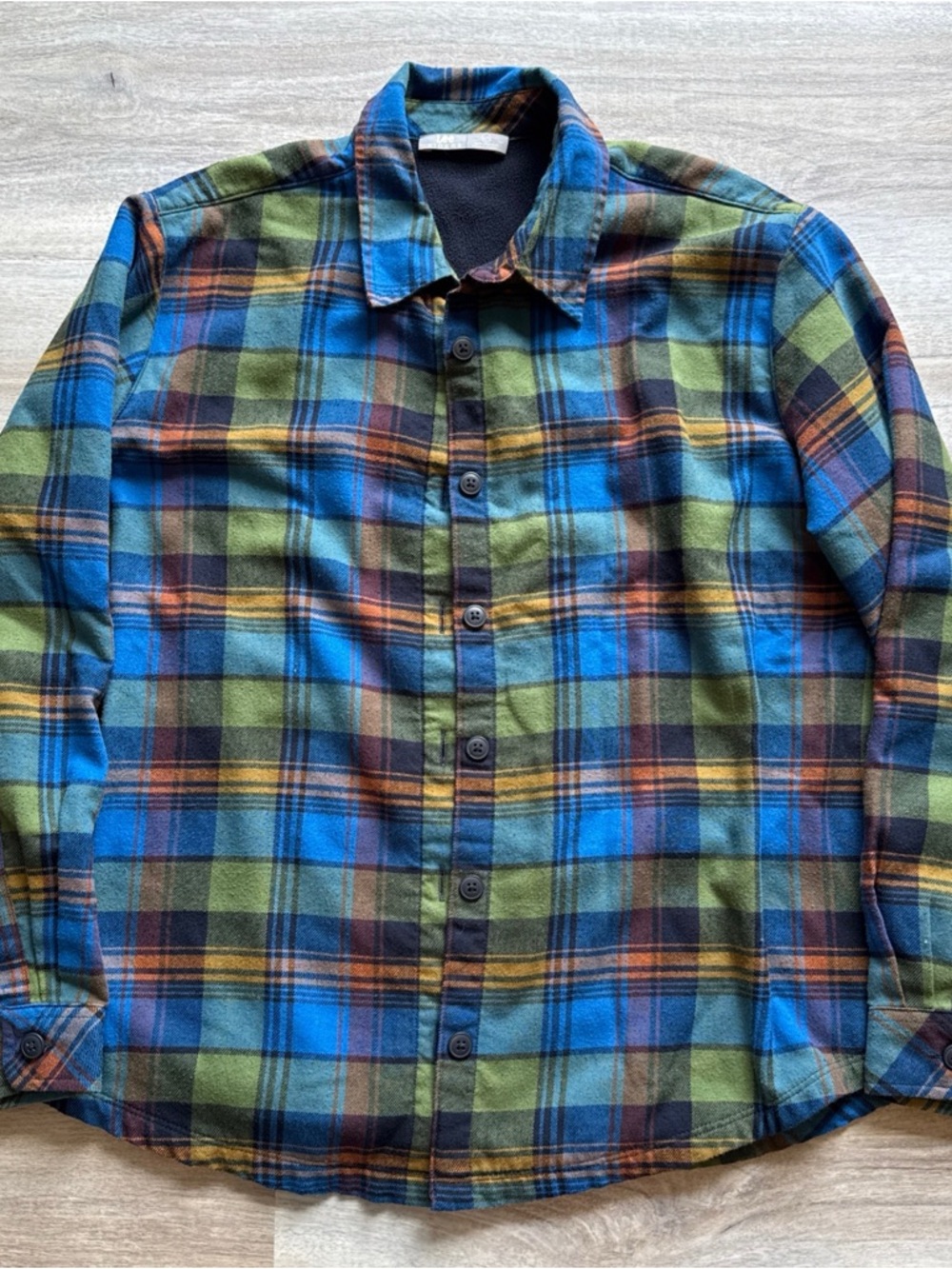 Lee Riders Like New XL Men’s Flannel Fleece Lined Shirt Long Sleeve Blue/Green